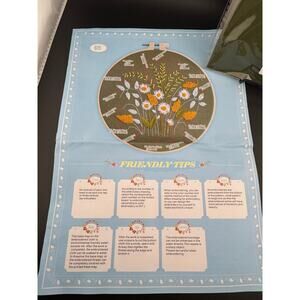 New White & Yellow Wildflowers Embroidery Kit - No. 615